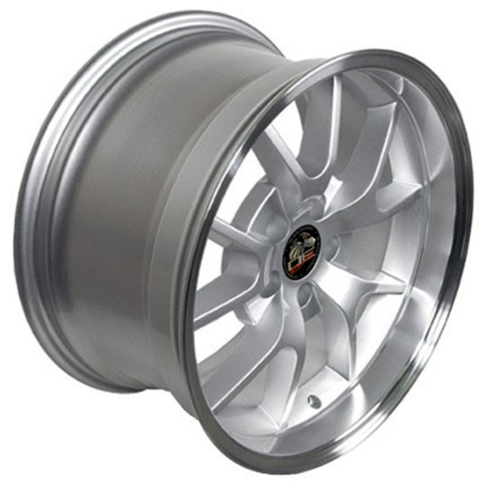 Machined Lip Silver Rims Fit Ford Mustang 18" Staggered SET