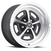 Mustang/Falcon Legendary 15 x 7 Magnum Alloy Wheel, 5 on 4.5 BP, 4.25 BS, Satin Black / Satin