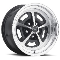 Mustang/Falcon Legendary 16 x 8 Magnum Alloy Wheel, 5 on 4.5 BP, 4.5 BS, Gloss Black / Machine