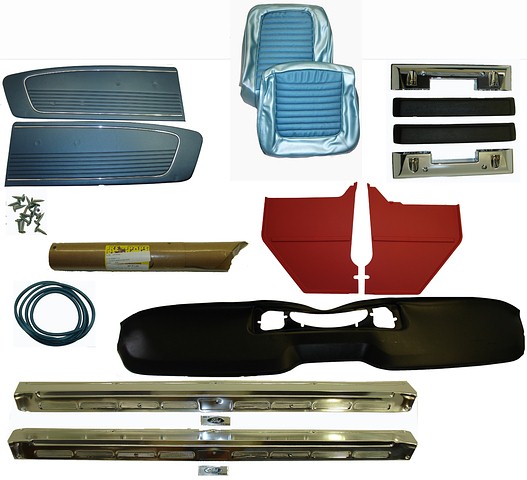 1965 FORD MUSTANG PONY ULTIMATE INTERIOR KIT - CONVERTIBLE (RED-WHITE)