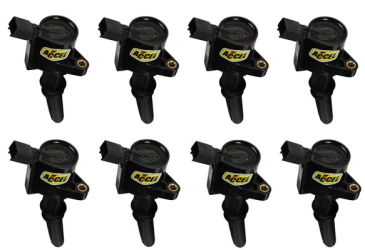 ACCEL IGNITION COIL - SUPERCOIL - 1998-2008 FORD 4.6L/5.4L/6.8L 2-VALVE MODULAR ENGINES -BLACK - 8-PACK