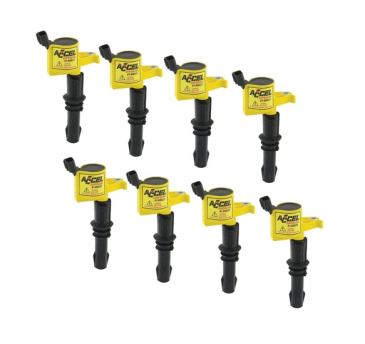 ACCEL IGNITION COIL - SUPERCOIL - 2004-2008 FORD 4.6L/5.4L/6.8L 3-VALVE ENGINES - YELLOW - 8-PACK