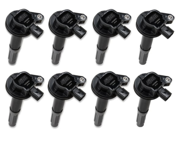 ACCEL IGNITION COILS SUPER COIL SERIES 2011-2016 FORD 5.0L COYOTE ENGINES, BLACK, 8-PACK
