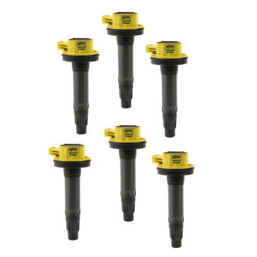 ACCEL IGNITION COIL - SUPER COIL SERIES - 2007-2016 FORD 3.5L/3.7L V6, YELLOW, 6-PACK