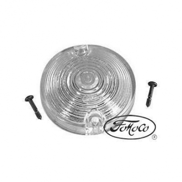 1967-1968 FORD MUSTANG CLEAR PARKING LIGHT LENS W/ SCREWS - EACH