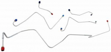 1968-69 FORD MUSTANG FRONT BRAKE LINE SET (MASTER CYLINDER TO HOSE): POWER DRUM 5 PIECE