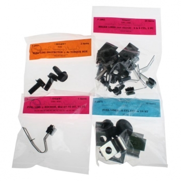 1968 FORD MUSTANG BRAKE & FUEL LINE JUNIOR HARDWARE KIT - V8 COUPE/FASTBACK
