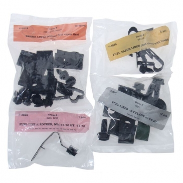 1970 FORD MUSTANG BRAKE AND FUEL LINE JUNIOR HARDWARE KIT - V8 COUPE/FASTBACK W/VAPOR
