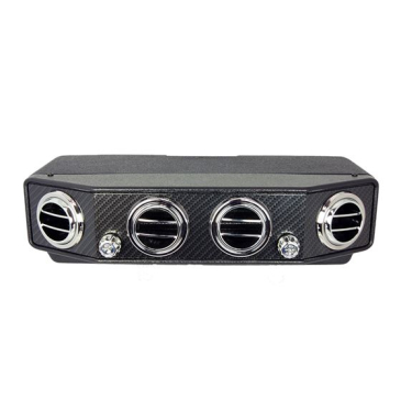 FORD MUSTANG OLD AIR PRODUCT INSIDE PACKAGE UNDERDASH A/C & HEAT SYSTEM, CARBON FIBER FACEPLATE W/ ROUND LOUVERS, ELECTRONIC HEATER VALVE