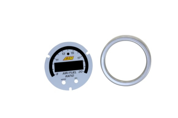 AEM X-SERIES WIDEBAND UEGO AFR SENSOR CONTROLLER GAUGE ACCESSORY KIT / Silver Bezel and White AFR/Lambda Faceplate