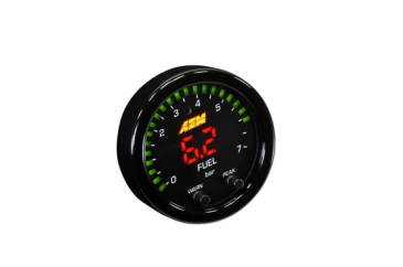 AEM X-SERIES FLUID PRESSURE GAUGE - 0-100psi/0-7bar - Black Bezel And Black Oil Faceplate