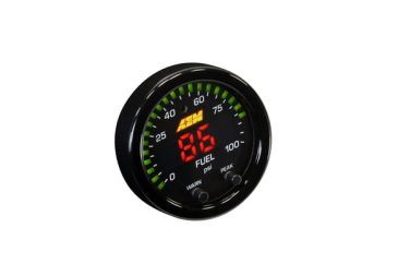 AEM X-SERIES FLUID PRESSURE GAUGE - 0-100psi/0-7bar - Black Bezel and Black Oil Faceplate