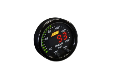 AEM X-SERIES TEMPERATURE GAUGE - 100-300F/40-150C - Black Bezel And Black Water Faceplate