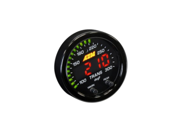 AEM X-SERIES TEMPERATURE GAUGE - 100-300F/40-150C - Black Bezel and Black Water Faceplate