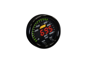 AEM X-SERIES EGT GAUGE - 0-1800F/0-1000C - Black Bezel And Black Faceplate