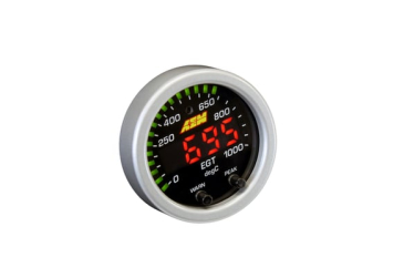 AEM X-SERIES EGT GAUGE - 0-1800F/0-1000C - Black Bezel And Black Faceplate