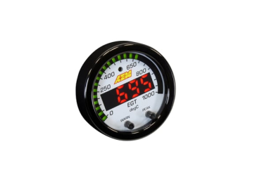 AEM X-SERIES EGT GAUGE - 0-1800F/0-1000C - Black Bezel and Black Faceplate