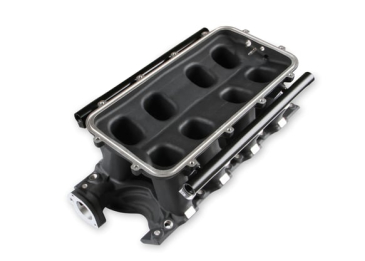 1986-1995 FORD 8.2" SBF FORD HI-RAM EFI MANIFOLD WITH SIDE MOUNT TOP-BLACK
