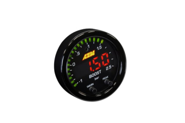 AEM X-SERIES BOOST GAUGE / 0-35psi/2.5bar - Black Bezel and Black Faceplate