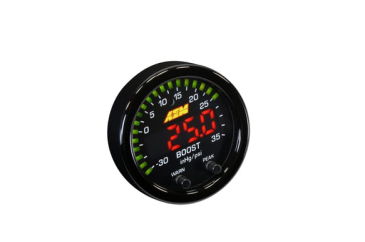 AEM X-SERIES BOOST GAUGE / 0-35psi/2.5bar - Black Bezel And Black Faceplate