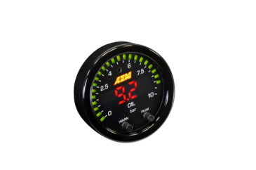 AEM X-SERIES FLUID PRESSURE GAUGE / 0-150psi/0-10bar - Black Bezel And Black Faceplate