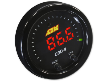 AEM X-SERIES OBDII GAUGE / Black Bezel and Black Faceplate