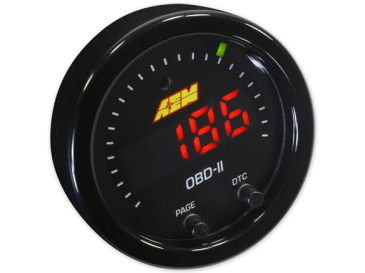 AEM X-SERIES OBDII GAUGE / Black Bezel And Black Faceplate