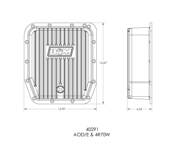 B&M HI-TEK DEEP TRANSMISSION PAN - ALUMINUM -  Fits AOD/E & 4R70W