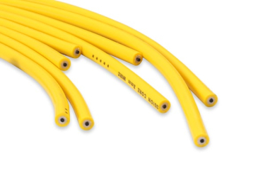 SPARK PLUG WIRE SET - 8MM - YELLOW WITH ORANGE STRAIGHT BOOTS