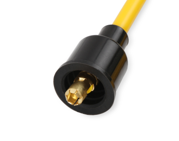 SPARK PLUG WIRE SET - 8MM - YELLOW WITH ORANGE STRAIGHT BOOTS