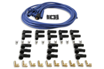 SPARK PLUG WIRE SET- 8MM - BLUE WIRE WITH BLUE STRAIGHT BOOTS