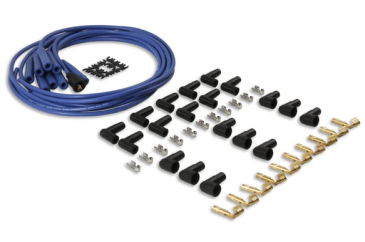 SPARK PLUG WIRE SET- 8MM - BLUE WIRE WITH BLUE STRAIGHT BOOTS