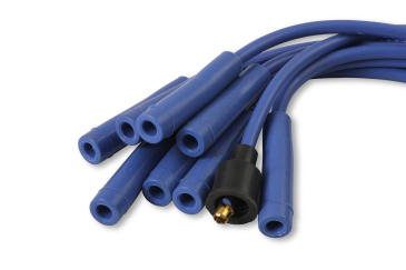 SPARK PLUG WIRE SET- 8MM - BLUE WIRE WITH BLUE STRAIGHT BOOTS