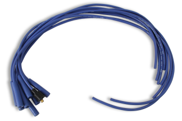 SPARK PLUG WIRE SET- 8MM - BLUE WIRE WITH BLUE STRAIGHT BOOTS