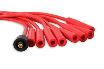 SPARK PLUG WIRE SET- 8MM - RED WIRE WITH RED STRAIGHT BOOTS