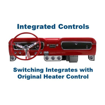 1965-66 FORD MUSTANG HURRICANE COMPLETE A/C, HEAT & DEFROST SYSTEM - INTEGRATED CONTROLS W/ 6 CYL ENGINE & ALTERNATOR