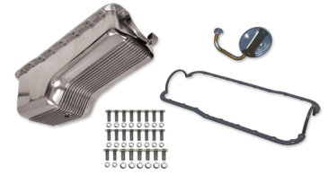 WEIAND ALUMINUM OIL PAN KIT -  Polished Finish- 1965/1987 Small Block