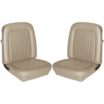 1968 FORD MUSTANG STANDARD/DELUXE TWO FRONT UPHOLSTERY BUCKETS ONLY - (PARCHMENT) *TMI PRODUCT