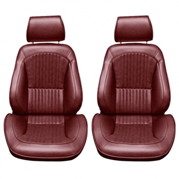 1968-69 FORD MUSTANG DISTINCTIVE INDUSTRIES STANDARD PROCAR TOURING II SEATS - (PAIR) DARK RED
