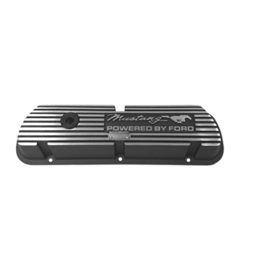 1964-1973 Ford Mustang SCOTT DRAKE VALVE COVERS MUSTANG POWERED BY FORD SCRIPT BLACK