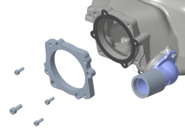 HOLLEY THROTTLE BODY ADAPTER - FORD 7.3L LOW-PROFILE INTAKE MANIFOLD - GT500 THROTTLE BODY