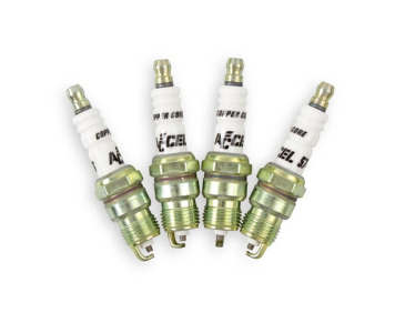 ACCEL HP COPPER SPARK PLUG - SHORTY / 14mm Thread - .460 in Reach - Tapered Seat - 2 pack of 0574S-4