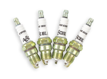 ACCEL HP COPPER SPARK PLUG - SHORTY / 14mm Thread - .460 in Reach - Tapered Seat - 2 Pack of 0576S-4 (8 Spark Plugs)