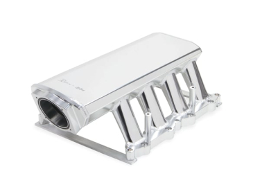 SNIPER EFI SHEET METAL FABRICATED INTAKE MANIFOLD 2015-2017 Ford 5.0L Coyote Engines 90mm Throttle Body Opening + Fuel Rail Kit Silver Finish With Sniper EFI Logo