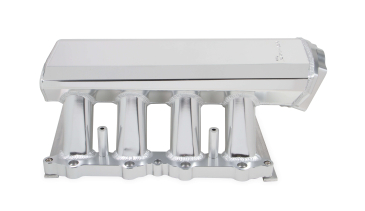SNIPER EFI SHEET METAL FABRICATED INTAKE MANIFOLD 2015-2017 Ford 5.0L Coyote Engines 90mm Throttle Body Opening + Fuel Rail Kit Silver Finish With Sniper EFI Logo