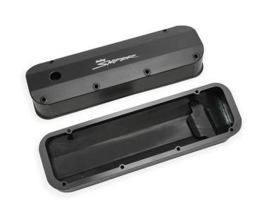 SNIPER VALVE COVER - FABRICATED ALUMINUM - FORD BIG BLOCK - BLACK FINISH