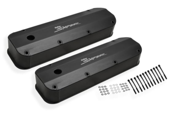 SNIPER VALVE COVER - FABRICATED ALUMINUM - FORD BIG BLOCK - BLACK FINISH