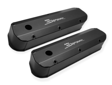 SNIPER VALVE COVER - FABRICATED ALUMINUM - FORD SMALL BLOCK - LONG BOLT - BLACK