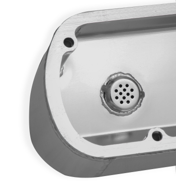 SNIPER VALVE COVER - FABRICATED ALUMINUM - FORD SMALL BLOCK - TALL - TAPERED EDGE - NATURAL ANODIZED