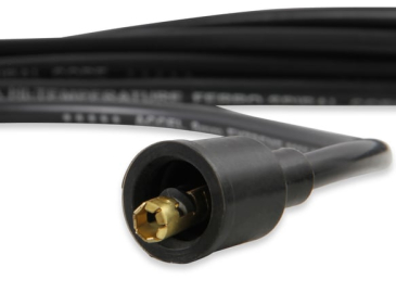 SPARK PLUG WIRE SET - UNIVERSAL - 135 DEG WHITE CERAMIC BOOTS / ACCEL 9002C, Spark Plug Wires, Pro Fit Ceramic, Spiral Core, 8mm, Black, Set